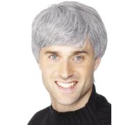 Smiffys Corporate Wig, Grey , Icons & Idols Fancy Dress, Adult Dress Up Wigs
