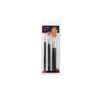 Smiffys Make-Up FX Essentials, Black Cosmetic Brush Set, Pack of 3 Styles, Cosmetics and Disguises Fancy Dress, Adult Dress Up Cosmetics & Disguises.