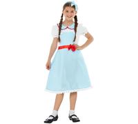 Smiffys Country Girl Costume, Blue & White with Dress & Headband, Girls Fancy Dress, Child Dress Up Costumes