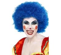 Smiffys Crazy Clown Wig - Blue - wig clown afro fancy dress blue crazy unisex smiffys curly 70s party costume accessory mens ladies