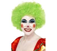 Smiffys Crazy Clown Wig, Green 120g, Circus Fancy Dress, Clown Dress Up Wigs