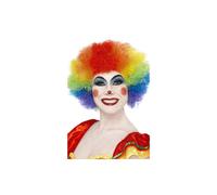 Crazy Clown Rainbow Fancy Dress Afro Wig Multi Coloured Afro New by Smiffys