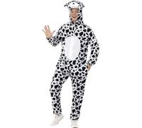 Smiffys Dalmatian Costume, Black & White includes Jumpsuit with Hood, Party Animals Fancy Dress, Animal Dress Up Costumes