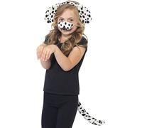 Smiffys Dalmatian Kit, Black & White with Ears on Headband, Tail & Nose, Children's Animal Fancy Dress, Animal Dress Up Accessories