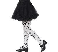 Smiffys Dalmatian Tights for Kids, Black and White Spot Design, Includes Child's Fancy Dress Tights, Animal Costumes, Halloween, World Book Day, Ages 6-12 Years