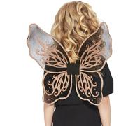 Smiffys Dark Botanicals Butterfly Wings, 43cm/17in, Gold, with Glitter, Halloween Child Fancy Dress, Halloween Fancy Dress Accessories Dress Up Accessories