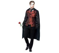 Smiffys Dark Opera Masquerade Costume Cape, Mock Shirt, Mask, Gloves & Faux Rose, Fancy Dress, Adult Dress Up Costumes