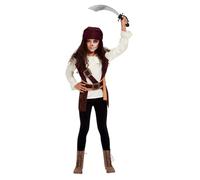 Smiffys Dark Spirit Pirate Costume, Brown Tunic & Hat, Halloween Child Fancy Dress, Pirate Dress Up Costumes