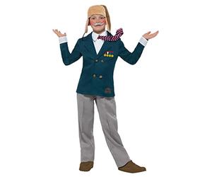 Smiffys David Walliams Deluxe Grandpa's Great Escape, Blue with Jacket & Mock Shirt with Tie, Trousers, Flyin, Officially Licensed David Walliams Fancy Dress, Child Dress Up Costumes