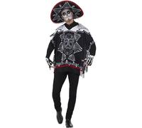 Smiffys Day of the Dead Bandit Costume, Adult Fancy Dress - One Size