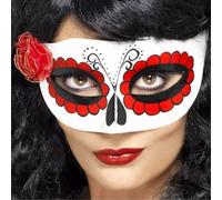 Smiffys Day Of The Dead Eye Mask in Off-White Smiffys Off-White