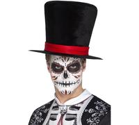 Smiffys Day of the Dead Top Hat Halloween Adults Fancy Dress