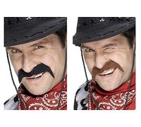Smiffys Cowboy Tash, Brown Self-Adhesive, Cowboys and Indians Fancy Dress, Cowboy Dress Up Cosmetics & Disguises.