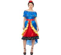 Deluxe Frida Artist Costume - Ladies Spanish Fancy Dress Outfit for Smiffy's