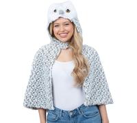 Smiffys Deluxe Baby Owl Cape for Adults, Soft Plush Fancy Dress Costume Accessory with Hood, Animal Party Outfit for Book Week, Forest Theme and Fancy Dress