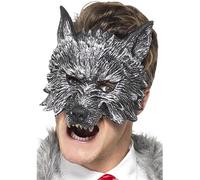 Smiffys Deluxe Big Bad Wolf Mask, Grey , Fairytale, Wings and Wands Fancy Fancy Dress, Storybook Character Dress Up Eye masks