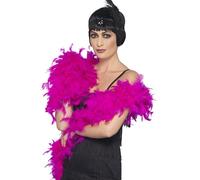 Smiffys Deluxe Boa, Fuchsia Feather, 180cm, 80g, 1920's Razzle Fancy Dress, Adult Dress Up Accessories