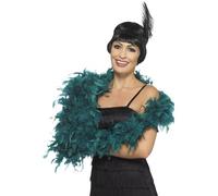 Smiffys Deluxe Boa, Teal 180cm, 80g, 1920's Razzle Fancy Dress, Adult Dress Up Accessories