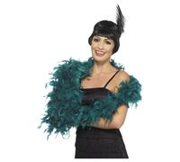 Smiffys Deluxe Boa, Teal 180cm, 80g, 1920's Razzle Fancy Dress, Adult Dress Up Accessories