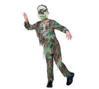 Smiffys Deluxe Bug Zombie Costume Top, Trousers & EVA Mask, Halloween Child Fancy Dress, Zombie Dress Up Costumes