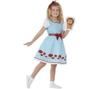 Smiffys Deluxe Country Girl Costume Dress, Bow & Hand Puppet, Girls Fancy Dress, Child Dress Up Costumes