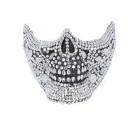 Deluxe Crystal Skull Half Face Mask Festival Carnival Fancy Dress Accessory