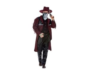 Smiffys Deluxe Dark Spirit Western Cowboy Costume, Burgundy