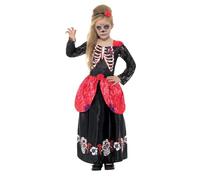 Deluxe Mexican Day of the Dead Girls Halloween Fancy Dress Costume Outfit 10-12