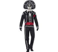 Smiffys Deluxe Day of the Dead Se±or Bones Costume, Black (Size S)
