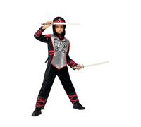 Smiffys Deluxe Dragon Ninja Costume Top with EVA Chest, Hood & Trousers, Halloween Child Fancy Dress, Dragon Dress Up Costumes