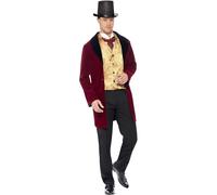 Smiffy's Adult Men's Edwardian Gent Deluxe Costume, Jacket, Mock Waistcoat And -