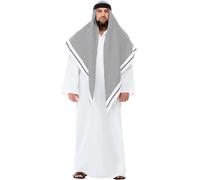 Mens Adults Deluxe Fake Sheikh Arab Fancy Dress Costume Extra Large
