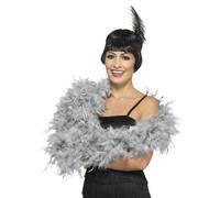 Smiffys Deluxe Feather Boa in Silver Smiffys Silver