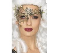 Deluxe Metal Filigree Half Eyemask, Gold