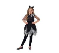 Smiffys Deluxe Midnight Cat Costume - Black Dress with Tail & Cat Ear Headband for Child Halloween Fancy Dress