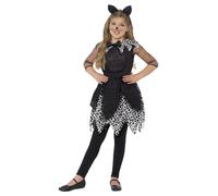 Deluxe Midnight Cat Girls Costume Halloween Kitty Kitten Fancy Dress Outfit