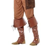 Smiffys Deluxe Pirate Bootcovers, Brown , Pirate Fancy Dress, Pirate Dress Up Accessories