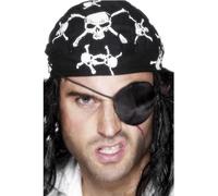 Smiffys Deluxe Pirate Eyepatch, Black Satin, Pirate Fancy Dress, Pirate Dress Up Accessories