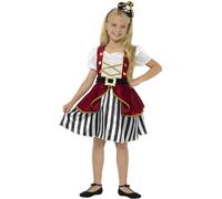 Deluxe Pirate Girls Fancy Dress Caribbean Buccaneer Kids Children Costume Outfit - pirate costume dress deluxe fancy book girls captain child
