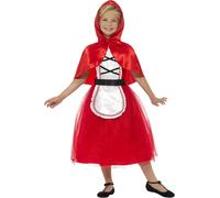 Smiffys Deluxe Red Riding Hood Costume, Red with Dress & Hood, Girls Fancy Dress, Child Dress Up Costumes