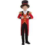 Smiffys Deluxe Ringmaster Costume, Red with Jacket, Mock Shirt, Trousers & Hat, Boys Fancy Dress, Child Dress Up Costumes