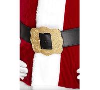 Smiffys Deluxe Santa Belt, Black with Ornate Buckle, 130cm/51in, Christmas Fancy Dress Accessory, Santa Dress Up Accessories