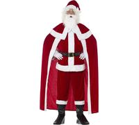 Smiffys Deluxe Santa Claus Costume with Trousers, Red, XL - Size 46-48