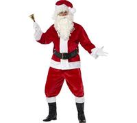 Plush Santa Suit Fancy Dress Costume Mens Christmas US