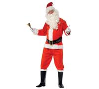 Smiffys Deluxe Santa Costume, Red Jacket, Trousers, Belt, Hat, Gloves & Boot Covers, Christmas Adult Fancy Dress, Santa Dress Up Costumes