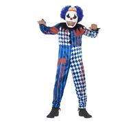 Smiffys Deluxe Sinister Clown Costume, Blue (Size M)