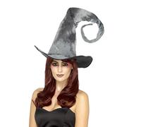 Smiffys Deluxe Spellbound Decayed Hat, Tie Dye, Grey Tall & Twisted, Unisex, Halloween Fancy Dress Accessory, Witch Dress Up Hats