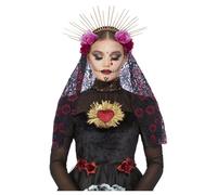 Deluxe Sunburst Day of the Dead Headband Adults Halloween Fancy Accessory