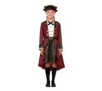 Smiffys Deluxe Swashbuckler Pirate Costume Dress & Hat, Girls Fancy Dress, Pirate Dress Up Costumes