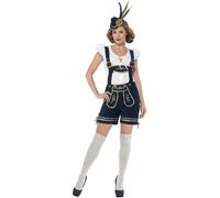 Smiffys Deluxe Traditional Bavarian Costume, Blue with Lederhosen & Top, Oktoberfest Fancy Dress, Adult Dress Up Costumes